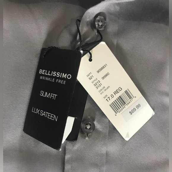Men’s slim fit Bellissimo dress shirt - size 17R 32/33 - Picture 4 of 5
